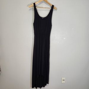 Felicity & Coco Dress Womens Medium Black Maxi Long Sleeveless High Low Viscose